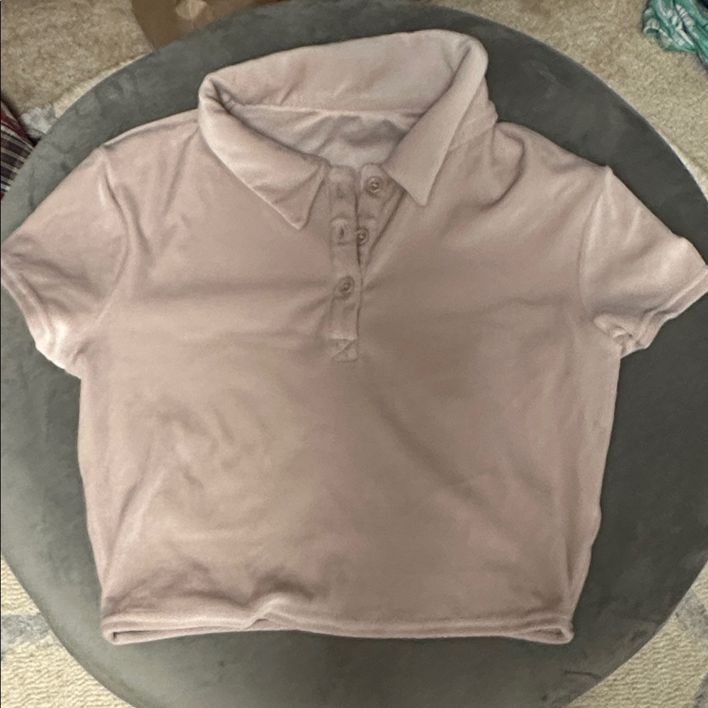 ALO yoga velour Polo Collar Top